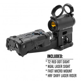 NGAL com mira red dot, montagem FAST e elevador laser HRF SKIFF, conjunto 4PS NGAL com mira red dot, montagem FAST e elevador laser HRF SKIFF, conjunto 4PS