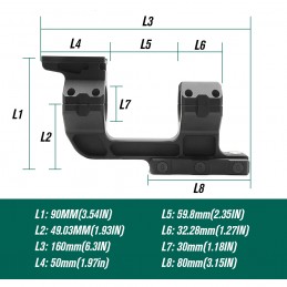 SPECPRECISION Set aus 1.93"-30mm-Wasserwaagenmontage, RZ 1-6X und T2rds-Rotpunktvisier