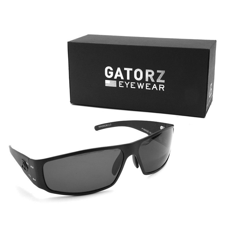 GATORZ Magnum Tactical Sunglasses Made Of Metal Aluminum Black Anodized w/Black Logo