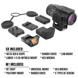 SPITFIRE HD GEN II 5X プリズムスコープ AR-BDC4 5.56 レティクル 完全にマルチコーティングされた FMC レンズ、RGW Grace Optics M1 レッドドットサイト付き|SPECPRECISIONコンボ SPITFIRE HD GEN II 5X プリズムスコープ AR-BDC4 5.56 レティクル 完全にマルチコーティングされた FMC レンズ、RGW Grace Optics M1 レッドドットサイト付き|SPECPRECISIONコンボ