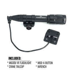 タクティカル M600V IR スカウト ウェポン ライト & クレーン テールキャップ & MOD-AS ボタン|SPECPRECISION戦術的な懐中電灯