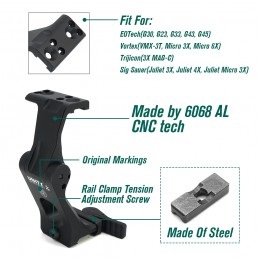 G43 Magnificador táctico 3X con montura OMNI FTC, eje óptico 2.91", conjunto negro/FDE G43 Magnificador táctico 3X con montura OMNI FTC, eje óptico 2.91", conjunto negro/FDE