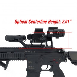Tactical G43 3X Magnifier & OMNI FTC Mount At 2.91" Centerline Height Black/FDE Combo
