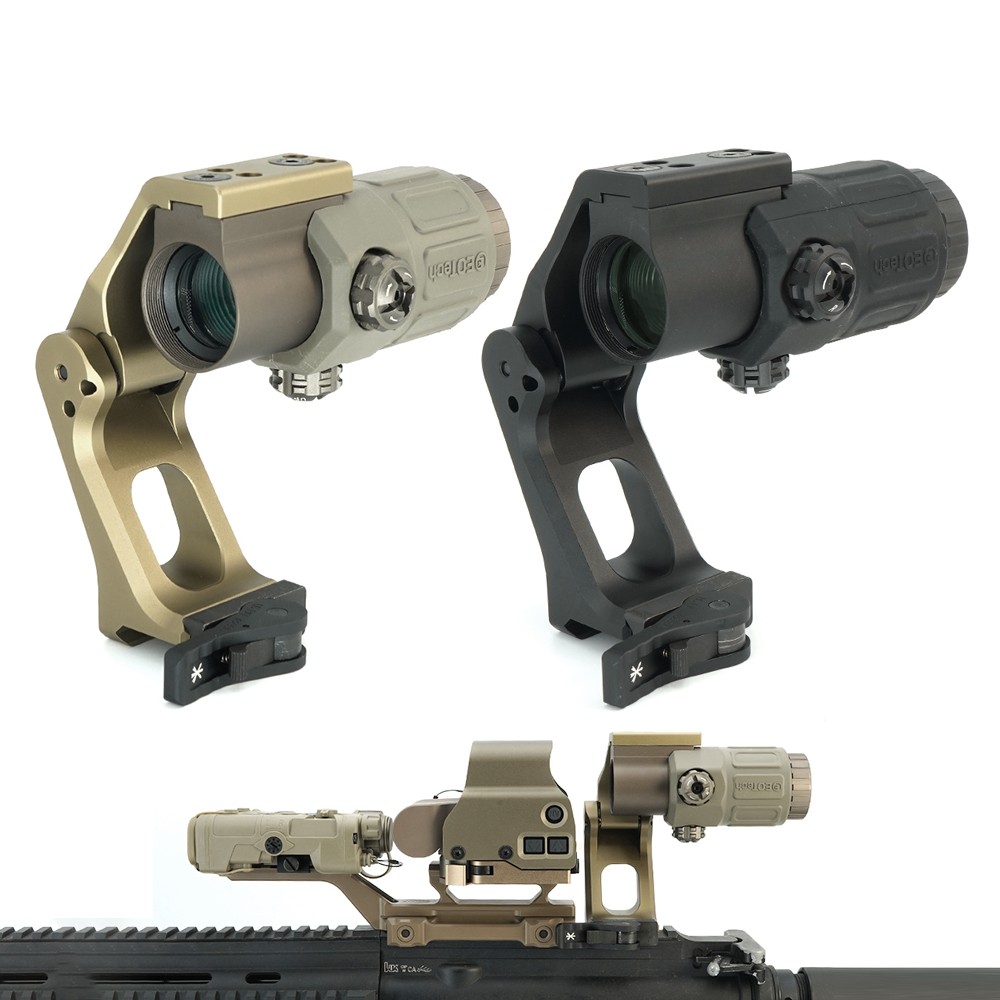 G33 3X Magnifer & OMNI FTC QD Mount Black/FDE Combo At 2.91" Centerline Height|SPECPRECISION TACTICAL GEARコンボ