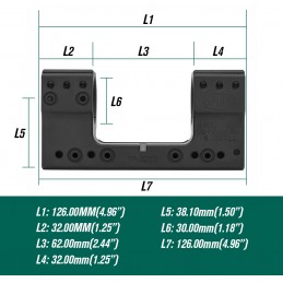 SPECPRECISION SP-3002 Montura para visor, tubo 30mm, 0MOA, eje óptico 1.50"/1.93"