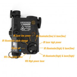SOTACGEAR LA-5C /PEQ UHP Iluminador IR de alta potencia, versión 2023, negro y FDE disponibles