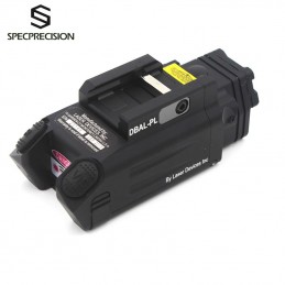 DBAL-PL Laser IR/iluminador IR/estroboscópico e lanterna LED de alumínio com laser vermelho preta