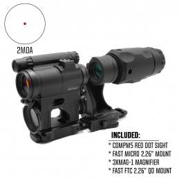 EG M5 avec 3XMAG-1 et montage FTC, ensemble à axe optique de 2.26" de hauteur