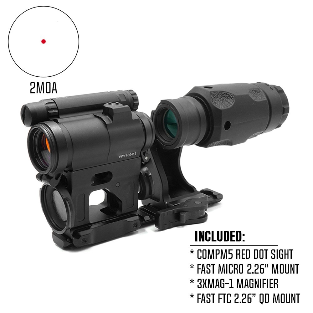 EG M5 avec 3XMAG-1 et montage FTC, ensemble à axe optique de 2.26" de hauteur
