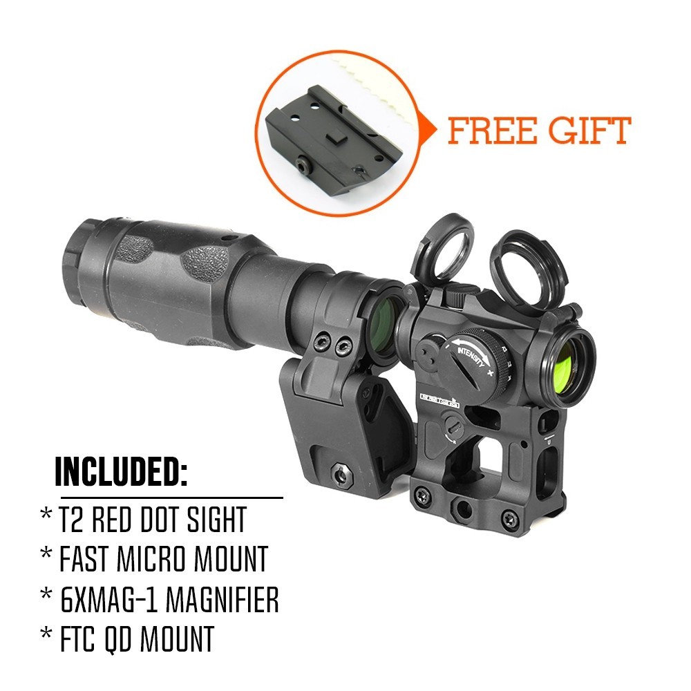 SPECPRECISION AIM T2r Mira red dot e magnificador 6XMAG-1 6X, conjunto 2.26" SPECPRECISION AIM T2r Mira red dot e magnificador 6XMAG-1 6X, conjunto 2.26"