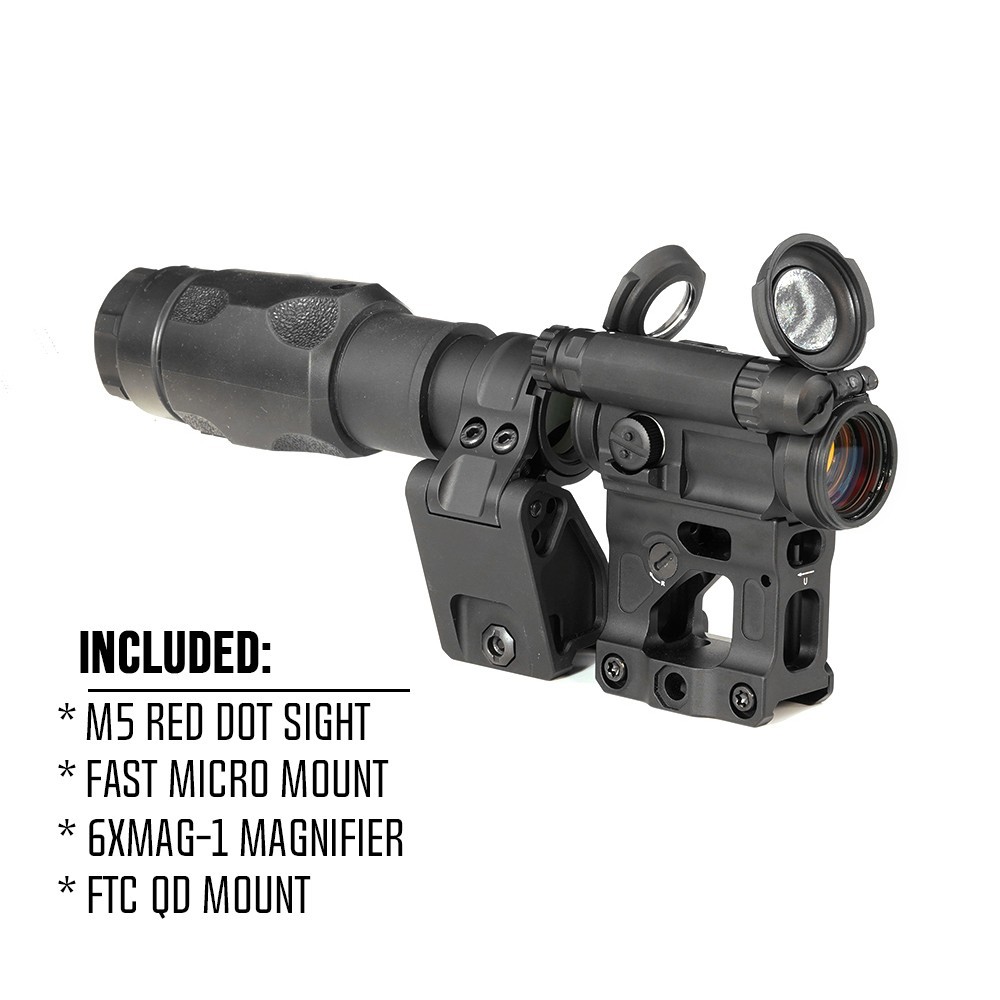 AIM M5 Rotpunktvisier mit 6XMAG-1 6X-Magnifier Kombination, optische Achshöhe 2.26" von SPECPRECISION AIM M5 Rotpunktvisier mit 6XMAG-1 6X-Magnifier Kombination, optische Achshöhe 2.26" von SPECPRECISION