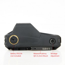 Tactical Airsoft MH1 Mira reflex de ponto vermelho
