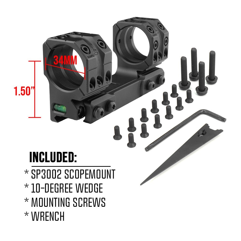 SPECPRECISOIN Tactical SP-4002 Montagem tubo 34mm 0MOA altura 1.50"/1.93"