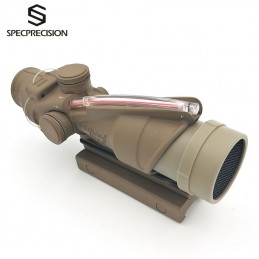 Riflescope ACOG  4X32 Scopes Real Fiber Optics Red Tactical Optical Sight Scope DE&Kill flash Combo