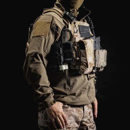 Version améliorée de veste de combat softshell LEAF DRAC à zip intégral, coloris Crocodile