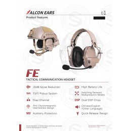 FCS FALCON EARS Headset tático de comunicação FCS FALCON EARS Headset tático de comunicação