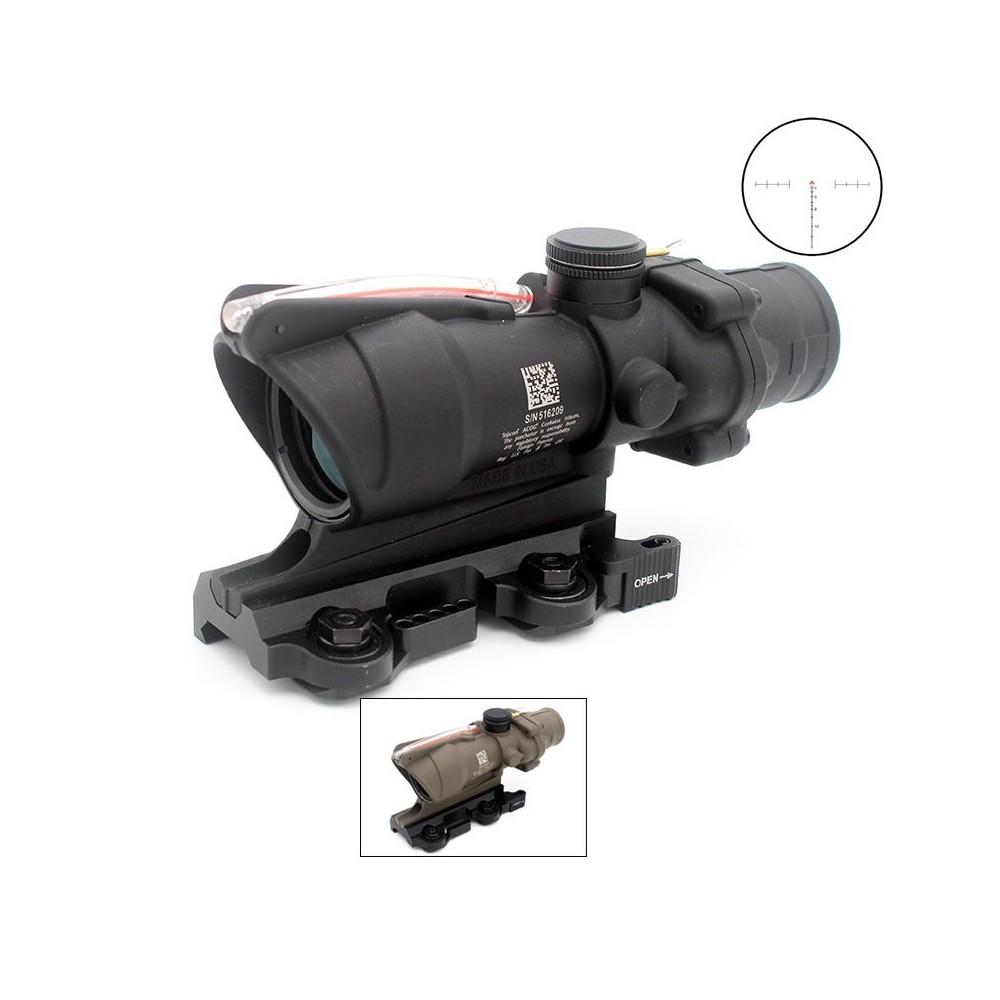EA Black ACOG TA31 RMR 4x32 Illuminated Fibre Optic Scope With RMR – Airsoft