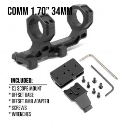 BOC C1 Montage modulaire pour lunette à tube de 34mm avec montage optique déporté