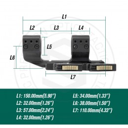 SPECPRECISION QDP-4616 1.50" 34mm QDP-Zielfernrohrmontage SPECPRECISION QDP-4616 1.50" 34mm QDP-Zielfernrohrmontage