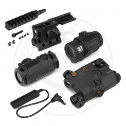 SPECPRECISION T2rds, LA5-C-IR-Laservisier, G43 3X-Vergrößerer und RDF-Montage, schwarzes Set