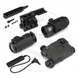 SPECPRECISION Kit T2rds, viseur laser PEQ-15, loupe G33 3X et montage RDF noir SPECPRECISION Kit T2rds, viseur laser PEQ-15, loupe G33 3X et montage RDF noir