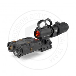 SPECPRECISION Kit T2rds, visor láser PEQ-15, magnificador G33 3X y montura RDF negro