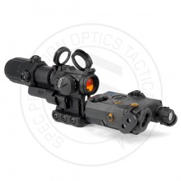 SPECPRECISION T2rds & LA5-C IR illuminator Laser Scope & G33 3X Magnifier & RDF Mount Black Combo