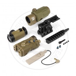 SPECPRECISION Kit T2rds, IS-EG NGAL, magnificador G33 3X e montagem RDF preto/FDE