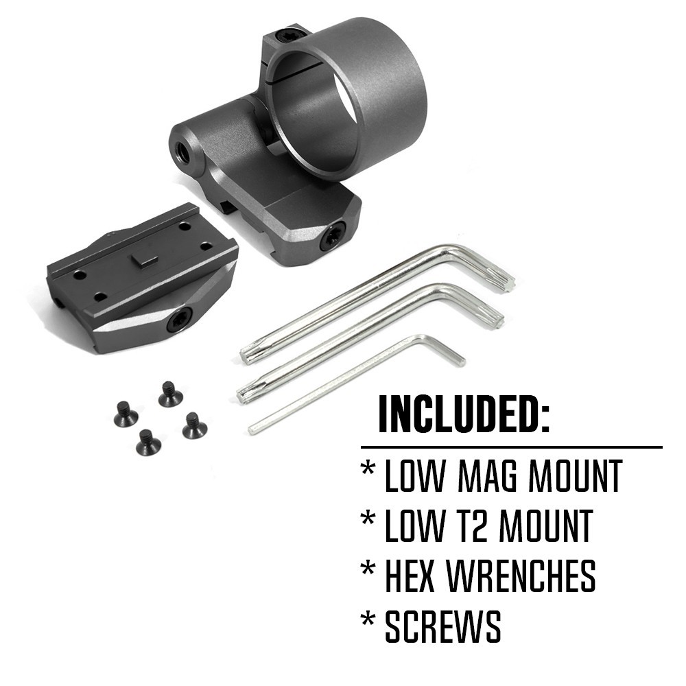 Ari Low Mount, optische Achshöhe 0.9", Kombination für T2rds und 3X-Vergrößerungsmodul Ari Low Mount, optische Achshöhe 0.9", Kombination für T2rds und 3X-Vergrößerungsmodul