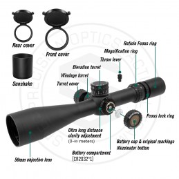 EVOLUTION GEAR ATACR 5-25x56 Lunette F1 1mrad à réticule HORUS TREMOR3 éclairé