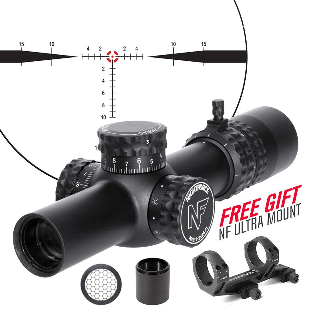 Holy Warrior NX8 1-8 F1 FFP-LPVO-Zielfernrohr 34mm mit ZeroStop-Höhenverstellung und FC-MIL-Absehen Holy Warrior NX8 1-8 F1 FFP-LPVO-Zielfernrohr 34mm mit ZeroStop-Höhenverstellung und FC-MIL-Absehen