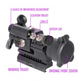 Taktisches AIM PRO Airsoft-Rotpunktvisier 2 MOA mit QRP2-Montage und Abstandshalter