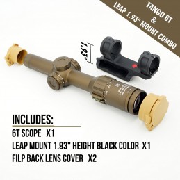 EVRİM GEAR TANGO6T SCOPE DVO 1-6X24mm FFP Aydınlatmalı LPVO, LEAP Montajlı Tango 6T Combo, Orijinal Mil Spesifikasyon...