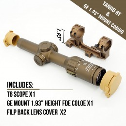 TANGO6T Lunette DVO LPVO FFP éclairée 1-6X24mm avec montage, ensemble Tango 6T avec marquages originaux Mil Spec TANGO6T Lunette DVO LPVO FFP éclairée 1-6X24mm avec montage, ensemble Tango 6T avec marquages originaux Mil Spec