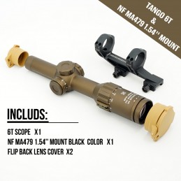 에볼루션기어 TANGO6T 스코프 DVO 1-6X24mm FFP 발광형 LPVO, 30mm 튜브 NF MA479 마운트 세트 상품 / 오리지널 밀스펙 각인 재현,SPECPRECISION세트 상품