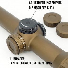 TANGO6T FFP-LPVO-Zielfernrohr 1-6X24mm 30mm-Tubus für scharfe Waffen, Jagd und Airsoft mit Mil-Spec-Markierungen TANGO6T FFP-LPVO-Zielfernrohr 1-6X24mm 30mm-Tubus für scharfe Waffen, Jagd und Airsoft mit Mil-Spec-Markierungen