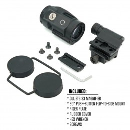 JULIET3 Magnifier 3X Sight with Switch to Side QD Absolute Co-witnessor Lower Third Mount for Red Dot Holographic Sight JULIET3 Magnifier 3X Sight with Switch to Side QD Absolute Co-witnessor Lower Third Mount for Red Dot Holographic Sight