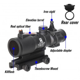 SPECPRECISION Optic Fiber 4X32 Red/Green CHEVRON Reticle Riflescope,SPECPRECISION라이플 스코프 SPECPRECISION Optic Fiber 4X32 Red/Green CHEVRON Reticle Riflescope,SPECPRECISION라이플 스코프