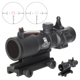SPECPRECISION Optic Fiber 4X32 Red/Green Horseshoe Dot Reticle Riflescope
