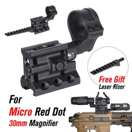 SPECOPTICS RML 20225A Büyüteç Hibrit Montaj 2.25″ – Lazer Nişangâh Uyumlu Picatinny Adaptör, Aimpoint T2 ve Büyüteç ile...