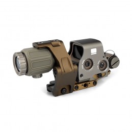 SPECPRECISION EXPS3 Rotpunktvisier und G43 3X-Vergrößerer, 2.26" Achshöhe, Schwarz/FDE SPECPRECISION EXPS3 Rotpunktvisier und G43 3X-Vergrößerer, 2.26" Achshöhe, Schwarz/FDE