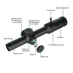 SPECPRECISION VUDU 1-6 x 24mm FFP LPVO Riflescope with Original Box