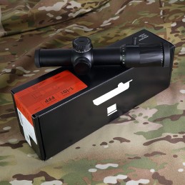 Mira LPVO VUDU 1-10 X FFP MRAD com retículo SR5 iluminado, original completa, com suporte