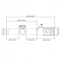 Visor LPVO VUDU 1-10 X FFP MRAD con retícula SR5 iluminada, original completo, con montura