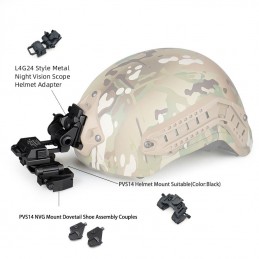 L4G24 ヘルメット NVG マウント、PVS-14 アーム付き タクティカル NVG マウント コンボ、Oirignal マーキング付き|SPECPRECISIONNVG マウントとシュラウド