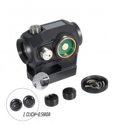 SPECOPTICS Sentinel S2 1x20mm Solar-Powered Reflex Micro Red Dot Sight with Aspherical Lens, Multiple Reticle