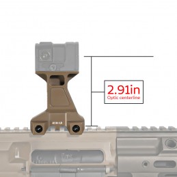 Lerna Montage haut FDE pour point rouge ACRO, axe optique 2.91" Lerna Montage haut FDE pour point rouge ACRO, axe optique 2.91"