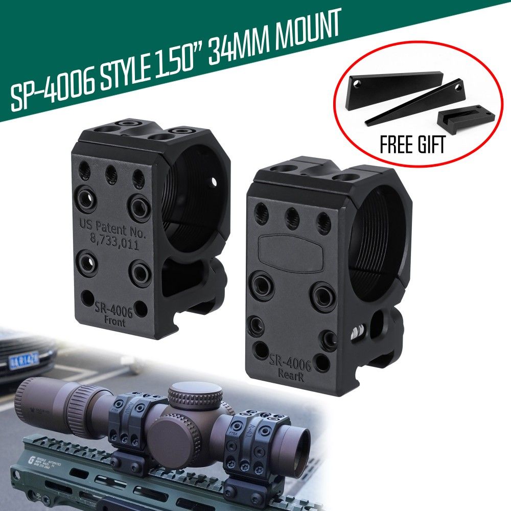 SR-4006 Montages de lunette tube 34mm, hauteur 1.35" – 2pcs montages de rail tactiques SR-4006 Montages de lunette tube 34mm, hauteur 1.35" – 2pcs montages de rail tactiques