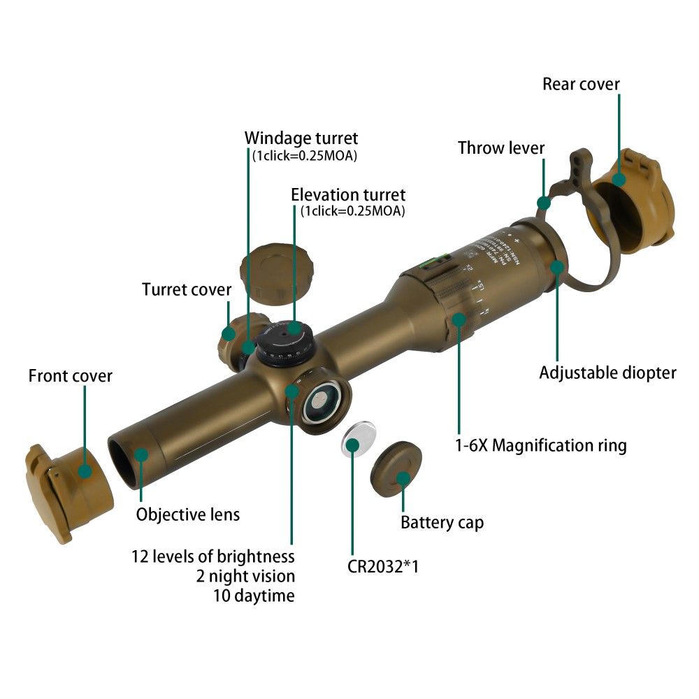 TANGO 6T DVO 1-6X24mm FFP LPVO-Zielfernrohr mit beleuchtetem Hufeisenabsehen TANGO 6T DVO 1-6X24mm FFP LPVO-Zielfernrohr mit beleuchtetem Hufeisenabsehen