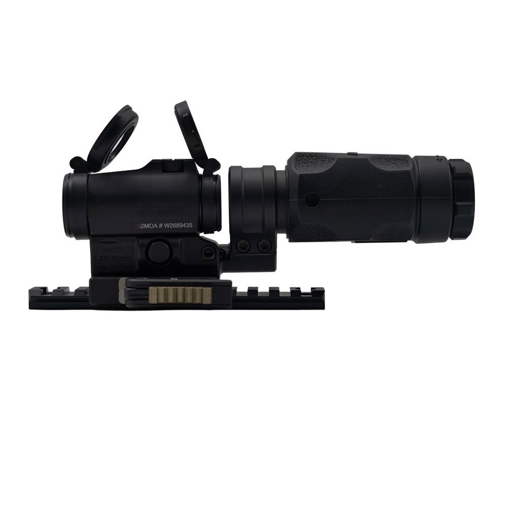 SPECPRECISION T-II punto rojo y aumentador 3X con montura híbrida QDP RDF-20153K 1.53", set táctico de 3 piezas SPECPRECISION T-II punto rojo y aumentador 3X con montura híbrida QDP RDF-20153K 1.53", set táctico de 3 piezas